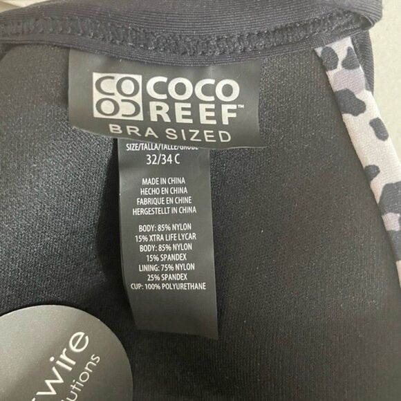 Coco Reef Black Diva Power Underwire Bikini Top Size 32/34C New With Tags - Picture 14 of 16